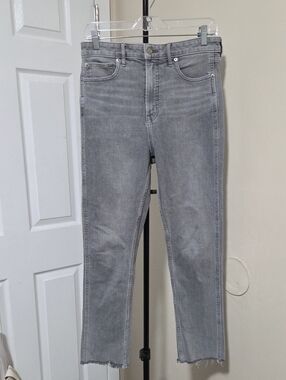 GAP Women's Light Gray Cropped High-Rise Slim Jeans